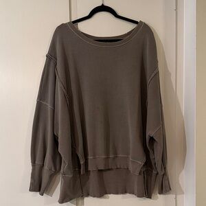 We The Free Taupe Crew Neck Sweater